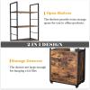imageVINGLI 657quot H 2 Drawer File Cabinet with Lock FreestandingRolling File Cabinets for Home Office Wood File Cabinet with Shelves Compatible with Both Letter and Legal Size Folders Rustic BrownRustic Brown