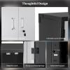 imageVINGLI 72 Tall Garage Storage Cabinet Metal Storage Cabinet with Wheels Locking Doors and Adjustable Shelves Black ampamp Silver 32W x 16D x 72HBlack  Silver