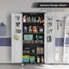 imageVINGLI 72 Tall Garage Storage Cabinet Metal Storage Cabinet with Wheels Locking Doors and Adjustable Shelves Black ampamp Silver 32W x 16D x 72HBlack  Silver