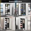 imageVINGLI 72 Tall Garage Storage Cabinet Metal Storage Cabinet with Wheels Locking Doors and Adjustable Shelves Black ampamp Silver 32W x 16D x 72HBlack  Gray