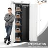 imageVINGLI 72 Tall Garage Storage Cabinet Metal Storage Cabinet with Wheels Locking Doors and Adjustable Shelves Black ampamp Silver 32W x 16D x 72HBlack  Gray