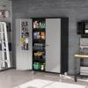 imageVINGLI 72 Tall Garage Storage Cabinet Metal Storage Cabinet with Wheels Locking Doors and Adjustable Shelves Black ampamp Silver 32W x 16D x 72HBlack  Silver