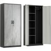 imageVINGLI 72 Tall Garage Storage Cabinet Metal Storage Cabinet with Wheels Locking Doors and Adjustable Shelves Black ampamp Silver 32W x 16D x 72HBlack  Gray