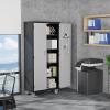 imageVINGLI 72 Tall Garage Storage Cabinet Metal Storage Cabinet with Wheels Locking Doors and Adjustable Shelves Black ampamp Silver 32W x 16D x 72HBlack  Silver