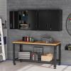 imageVINGLI 72 Tall Garage Storage Cabinet Metal Storage Cabinet with Wheels Locking Doors and Adjustable Shelves Black ampamp Silver 32W x 16D x 72HBlack
