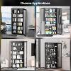 imageVINGLI 72 Tall Garage Storage Cabinet Metal Storage Cabinet with Wheels Locking Doors and Adjustable Shelves Black ampamp Silver 32W x 16D x 72HBlack