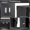 imageVINGLI 72 Tall Garage Storage Cabinet Metal Storage Cabinet with Wheels Locking Doors and Adjustable Shelves Black ampamp Silver 32W x 16D x 72HBlack