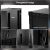 imageVINGLI 72 Tall Garage Storage Cabinet Metal Storage Cabinet with Wheels Locking Doors and Adjustable Shelves Black ampamp Silver 32W x 16D x 72HBlack