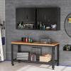 imageVINGLI 72 Tall Garage Storage Cabinet Metal Storage Cabinet with Wheels Locking Doors and Adjustable Shelves Black ampamp Silver 32W x 16D x 72HBlack