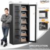 imageVINGLI 72 Tall Garage Storage Cabinet Metal Storage Cabinet with Wheels Locking Doors and Adjustable Shelves Black ampamp Silver 32W x 16D x 72HBlack