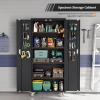 imageVINGLI 72 Tall Garage Storage Cabinet Metal Storage Cabinet with Wheels Locking Doors and Adjustable Shelves Black ampamp Silver 32W x 16D x 72HBlack