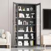 imageVINGLI 72 Tall Garage Storage Cabinet Metal Storage Cabinet with Wheels Locking Doors and Adjustable Shelves Black ampamp Silver 32W x 16D x 72HBlack