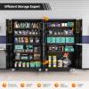 imageVINGLI 72 Tall Garage Storage Cabinet Metal Storage Cabinet with Wheels Locking Doors and Adjustable Shelves Black ampamp Silver 32W x 16D x 72HBlack