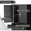 imageVINGLI 72 Tall Garage Storage Cabinet Metal Storage Cabinet with Wheels Locking Doors and Adjustable Shelves Black ampamp Silver 32W x 16D x 72HBlack