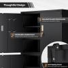 imageVINGLI 72 Tall Garage Storage Cabinet Metal Storage Cabinet with Wheels Locking Doors and Adjustable Shelves Black ampamp Silver 32W x 16D x 72HBlack
