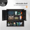 imageVINGLI 72 Tall Garage Storage Cabinet Metal Storage Cabinet with Wheels Locking Doors and Adjustable Shelves Black ampamp Silver 32W x 16D x 72HBlack