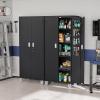 imageVINGLI 72 Tall Garage Storage Cabinet Metal Storage Cabinet with Wheels Locking Doors and Adjustable Shelves Black ampamp Silver 32W x 16D x 72HBlack