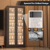 imageVINGLI 72 Tall Garage Storage Cabinet Metal Storage Cabinet with Wheels Locking Doors and Adjustable Shelves Black ampamp Silver 32W x 16D x 72HBlack