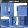 imageVINGLI 72 Tall Garage Storage Cabinet Metal Storage Cabinet with Wheels Locking Doors and Adjustable Shelves Black ampamp Silver 32W x 16D x 72HBlue