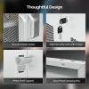 imageVINGLI 72 Tall Garage Storage Cabinet Metal Storage Cabinet with Wheels Locking Doors and Adjustable Shelves Black ampamp Silver 32W x 16D x 72HGrey