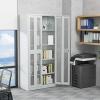 imageVINGLI 72 Tall Garage Storage Cabinet Metal Storage Cabinet with Wheels Locking Doors and Adjustable Shelves Black ampamp Silver 32W x 16D x 72HGrey