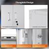 imageVINGLI 72 Tall Garage Storage Cabinet Metal Storage Cabinet with Wheels Locking Doors and Adjustable Shelves Black ampamp Silver 32W x 16D x 72HGrey
