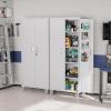 imageVINGLI 72 Tall Garage Storage Cabinet Metal Storage Cabinet with Wheels Locking Doors and Adjustable Shelves Black ampamp Silver 32W x 16D x 72HGrey