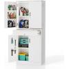 imageVINGLI 72 Tall Garage Storage Cabinet Metal Storage Cabinet with Wheels Locking Doors and Adjustable Shelves Black ampamp Silver 32W x 16D x 72HWhite