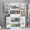 imageVINGLI 72 Tall Garage Storage Cabinet Metal Storage Cabinet with Wheels Locking Doors and Adjustable Shelves Black ampamp Silver 32W x 16D x 72HWhite