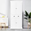 imageVINGLI 72Inch White Storage Cabinets with Drawers Freestanding Pantry Cabinets with Doors and Shelves Adjustable Wood Farmhouse Kitchen Pantry Cupboard