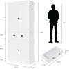 imageVINGLI 72Inch White Storage Cabinets with Drawers Freestanding Pantry Cabinets with Doors and Shelves Adjustable Wood Farmhouse Kitchen Pantry Cupboard