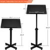 imageVINGLI Classic Lectern Podium Stand Height Adjustable Church Classroom Lecture Portable Presentation Concert Podium MultiFunction Reading or Laptop Desk with Edge Stopper Black