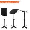 imageVINGLI Classic Lectern Podium Stand Height Adjustable Church Classroom Lecture Portable Presentation Concert Podium MultiFunction Reading or Laptop Desk with Edge Stopper Black