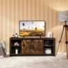 imageVINGLI Farmhouse Sliding Barn Doors TV Stand for TVs up to 65quot Rustic Entertainment Center Media Console Table Cabinet wAdjustable Shelves and Ample Storage SpaceRustic Brown
