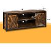 imageVINGLI Farmhouse Sliding Barn Doors TV Stand for TVs up to 65quot Rustic Entertainment Center Media Console Table Cabinet wAdjustable Shelves and Ample Storage SpaceRustic Brown