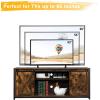 imageVINGLI Farmhouse Sliding Barn Doors TV Stand for TVs up to 65quot Rustic Entertainment Center Media Console Table Cabinet wAdjustable Shelves and Ample Storage SpaceRustic Brown