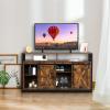 imageVINGLI Farmhouse TV Stand with Sliding Barn Doors for 65 Inch TV Flat Screen Rustic Entertainment Center Media Console Table Cabinet wAdjustable Shelves Rustic Brown