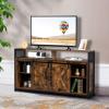 imageVINGLI Farmhouse TV Stand with Sliding Barn Doors for 65 Inch TV Flat Screen Rustic Entertainment Center Media Console Table Cabinet wAdjustable Shelves Rustic Brown