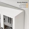 imageVINGLI Lateral File Cabinet with Glass Doors and Locking Drawer for Hanging File Folders Bookshelf with Adjustable Shelves for Home Office White 30W x 16D x 55HWhite