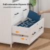 imageVINGLI Lateral File Cabinet with Glass Doors and Locking Drawer for Hanging File Folders Bookshelf with Adjustable Shelves for Home Office White 30W x 16D x 55HWhite