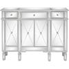 imageVINGLI Mirrored Console Table Modern Buffet CabinetSideboardTV Stand with 3 Drawers and 4 Doors Silver 48quot L x 14quot W x 36quot H