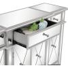 imageVINGLI Mirrored Console Table Modern Buffet CabinetSideboardTV Stand with 3 Drawers and 4 Doors Silver 48quot L x 14quot W x 36quot H