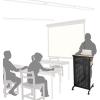 imageVINGLI Mobile Stand Up Lectern Podium with Wheels Portable Speech Teach Platform wPegboard for Classroom Church or Ceremony MultiFunction Reading or Laptop Desk Table