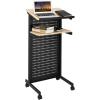 imageVINGLI Mobile Stand Up Lectern Podium with Wheels Portable Speech Teach Platform wPegboard for Classroom Church or Ceremony MultiFunction Reading or Laptop Desk Table