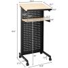 imageVINGLI Mobile Stand Up Lectern Podium with Wheels Portable Speech Teach Platform wPegboard for Classroom Church or Ceremony MultiFunction Reading or Laptop Desk Table