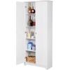imageVINGLI Tall Pantry Storage Cabinet 72 Kitchen Pantry Cabinet Freestanding Room Storage Cupboard 2 Door Pantry for Laundry Room Kitchen Apartment Solid Wood White