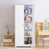 imageVINGLI Tall Pantry Storage Cabinet 72 Kitchen Pantry Cabinet Freestanding Room Storage Cupboard 2 Door Pantry for Laundry Room Kitchen Apartment Solid Wood White