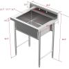 imageVINGLI Upgraded 28quot Free Standing 304 Stainless Steel Utility Sinks for Laundry Room with Backsplash Industrial Garage Sink Commercial Sink for Restaurant Workshop  28quot W x 24quot D x 402quot Hsilver 1