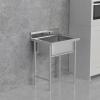 imageVINGLI Upgraded 28quot Free Standing 304 Stainless Steel Utility Sinks for Laundry Room with Backsplash Industrial Garage Sink Commercial Sink for Restaurant Workshop  28quot W x 24quot D x 402quot Hsilver 1