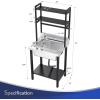 imageVINGLI Upgraded 28quot Free Standing 304 Stainless Steel Utility Sinks for Laundry Room with Backsplash Industrial Garage Sink Commercial Sink for Restaurant Workshop  28quot W x 24quot D x 402quot Hsilver and black 2